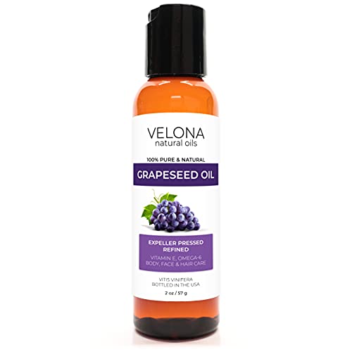 velona Grapeseed Oil 2 oz | 100% Pure and Natural Carrier Oil | Refined, Cold pressed | Cooking, Skin, Face, Body, Hair Care | Use Today - Enjoy Results