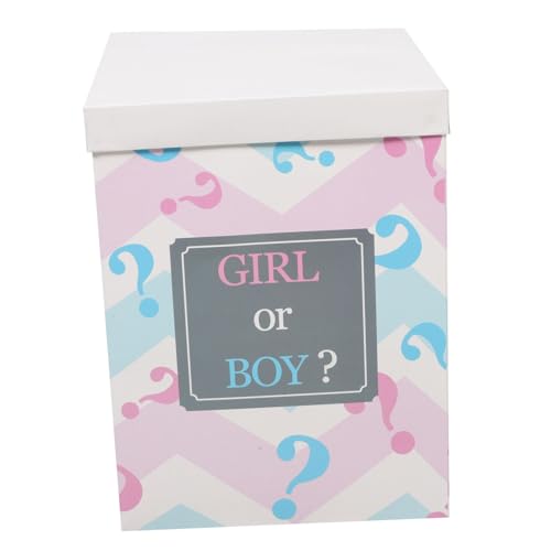 TOPPERFUN Boîte De Révélation De Pour Baby Shower 40X30X30Cm Boîte En Papier Pliable Pour Ballons Garçon Ou Fille Décoration De Fête Facile À Assembler