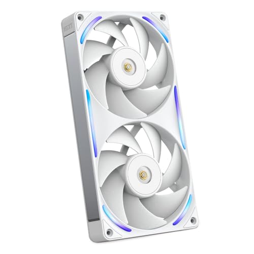 Image of NZXT F240X Performance Single-Frame Fan - 2X 120mm PWM RGB PC Case Fans - Max Airflow & Static Pressure - Low Noise - LCP Frame & Blades - Magnetic Fluid Dynamic Bearing - 30mm Thick - White