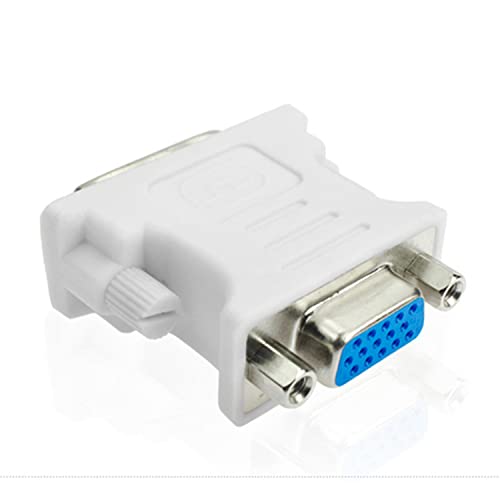 CAIHINIER DVI auf VGA Adapter 24+1 Pin DVI-D Stecker auf VGA Buchse Konverter 1080P Videoanschluss für Monitor Computer Projektor(weiß) Cover
