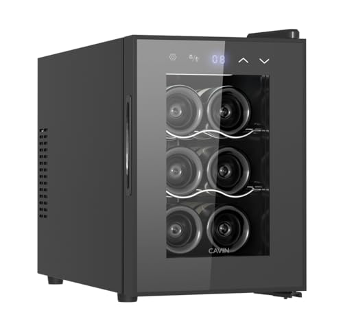 Cantinetta vino piccola - Cavin Tundra Collection 6 Nero - solo 35db - termoelettrico - 6 bottiglie - design elegante - moderna ed efficiente