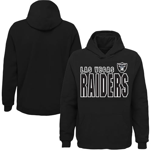 Outerstuff NFL Kids Youth 8-20 Official Team Color Game Day Touchdown Performance Primary Logo Long Sleeve Pullover Hoodie (Las Vegas Raiders Black, 10-12) - Image 3