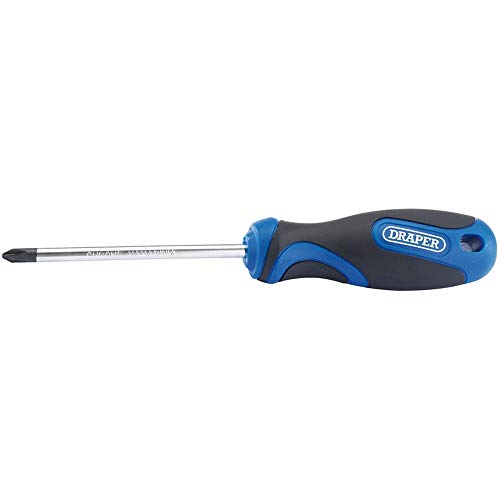 Draper 48932 865CS Number 2 Cross Slot Screwdriver with Soft Grip Handle, 100mm , Blue
