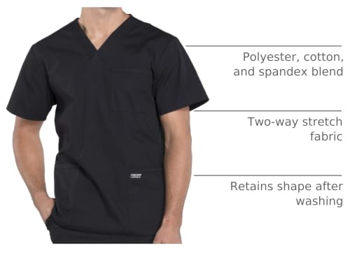 Image of Cherokee WW Professionals Men's V-Neck Scrub Top 4 Pockets Medical Shirt