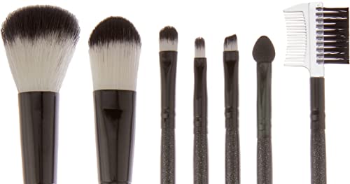 Macrilan Kit Kp5-9A Com 7 Pincéis Para Maquiagem - Preto