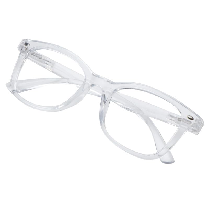 Image of VisionGlobal Blue Light Blocking Glasses for Women /Men,Computer Reading, TV Glasses, Stylish Square Frame(Clear,+2.75 Magnification)