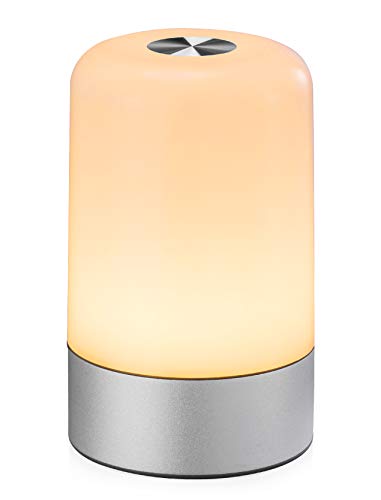 Image of AMEXI Table Lamp, Nightstand Lamp for Living Bedroom, Touch Cordless led Table lamp Dimmable Warm White Light, RGB Color Changing, USB Rechargeable Nursery Night Light for Babies,Soft Eye Caring