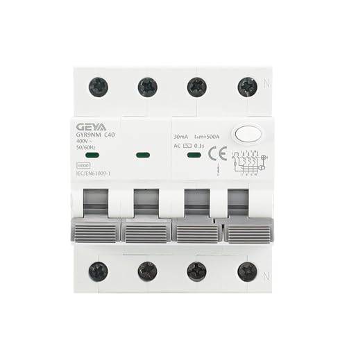 Disjoncteur différentiel 4P 40A 30mA 6KA GYR9NM triphasé type CA