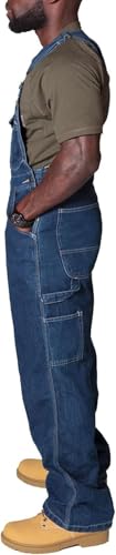 MANGGUO Jeans-Latzhose für Herren Arbeitsoverall mit Entspannter Passform Verstellbaren Trägern und Mehreren Werkzeugtaschen (DE/NL/SE/PL, Alphanumerisch, XXL, Regular, Regular, Blue)