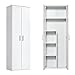 mokebo® Besenschrank 60cm Breite mit Staubsaugerfach 'Der Lange' moderner Mehrzweckschrank in Weiß aus Holz, Schrank & Putzschrank | 60x180x34 (B/H/T in cm)