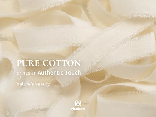 Vitalizart Natural 100% Cotton Ribbon 5/8" x 21Yd Nude & Beige, 3 Rolls*7 Yd Handmade Fringe - Image 3