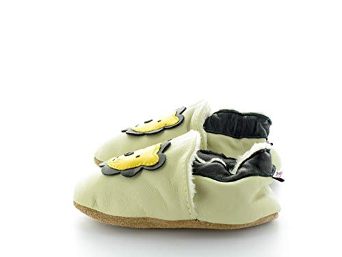 Liloopop Chaussons Bébé Fourrés Cuir Souple Billy Le Lion (3 à 4 Ans), Beige Cover