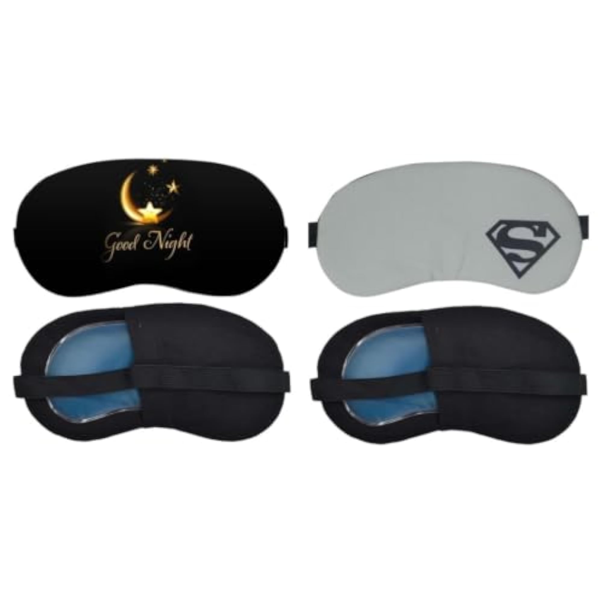 Adjustable Pack of 2 Soft Blindfold Sleeping Masks for Comfort