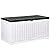 YITAHOME 120 Gallon Large Deck Box, Resin Outdoor Storage Box w/Lockable Black Lid for Outdoor Pillows, Garden Tools and Pool Supplies, Waterproof, Lockable, Grayish-White