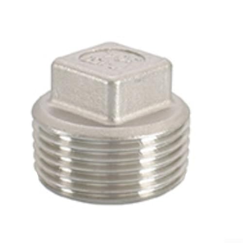 Hosrivae Conector de conducto de cabeza cuadrada de acero 304, tapa roscada exterior e interior EMT/conducto, DN25 a DN100 (1 a 4), a prueba de explosiones y resistente a la presión (DN25)