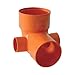 Curve di scarico wc 2 attacchi in PVC rosso 100 attacco 40mm immagine