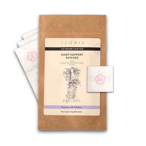 KLORIS Sleep Patches (30 Night Pack) UK Made - for Better Sleep Naturally. No Groggy Mornings. with Hemp, Valerian, Passionflower & Hops. Latex Free, Waterproof, Vegan
