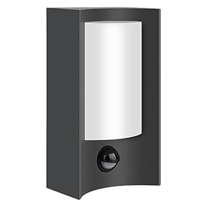 Kerry LED Outside Light with Motion Sensor, Outdoor Front Door Lighting Mains Powered, 7W 4000K IP44 Modern Anthracite Grey Aluminum Wall Mounted Lamp, Exterior PIR Fixture for Garden, Porch, Patio