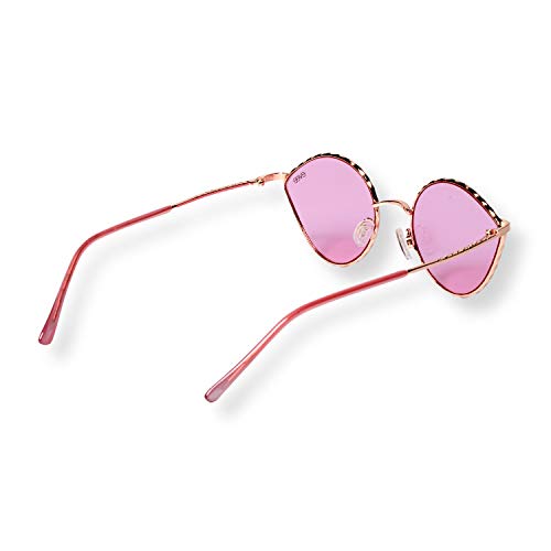 EVEE Vintage Oval Eye-Shape Metal Retro Sunglasses with Cosmetic Tint Lens (Rouge)2