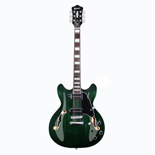 Electric Guitar Semi-Hollow Body Electric Guitar matte finished P90 Pickups Streamliner Center Block Double-Cut Electric Guitar (GT335-LM2-green)