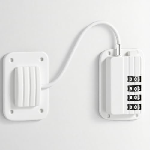 Lucchetto per Frigorifero con Combinazione, Chiusura Frigorifero Blocca Migliorata per Bambini Adulti, Blocca Porta Frigorifero per Frigorifero Armadi Porte Finestre Guardaroba (Bianco-2 pezzo)