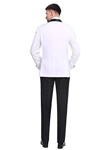 P&L Men's Suit 2-Piece Prom Party Wedding Tuxedo Blazer Jacket & Flat Front Pants3