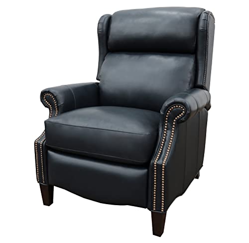 Sillón reclinable piel azul con soporte lumbar miniatura 5
