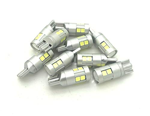 9W 12v 24v LED Canbus Error Free 501 W5W 504 Sidelight Parking Bulbs 3030 smd - Green (Pack of 10)
