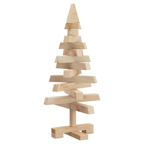 vidaXL Árboles de Navidad Natural 60 cm Madera Maciza de Pino, Sala Moderna, Árbol de Navidad Falso, Decoración Festiva, Ramas Ajustables, Madera de Pino Minimalista