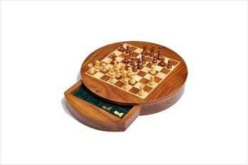 Madera Conjunto De Ajedrez De Viaje Magnético – 6" Circle – por la cámara de Staunton