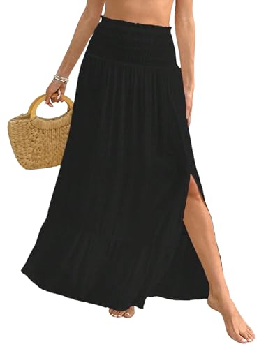 Image of ZAFUL Swimsuit Coverup for Women Slit to Thigh Beach Cover Ups Swim Bathing Suit Flowy Maxi Skirt