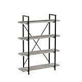 Vintage Industrial Style Bookcase/Metal and Wood Bookshelf Furniture