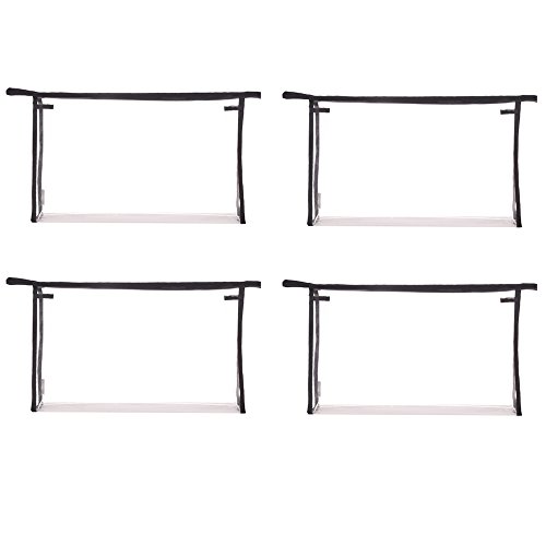 Multi-Purpose Waterproof Clear Vinyl Zippered Organizer Toiletry Cosmetics Makeup Bag Pouch 4-Pack3