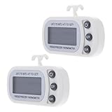 Angoily Termómetro para Refrigerador y Congelador, Pantalla Lcd Digital, Paquete de 2 Unidades Blancas, Medidor de Temperatura Magnético Trasero para Uso Doméstico