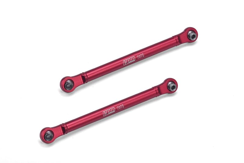Aluminum 7075 Front Steering Link Rod for Arrma 1/10 Gorgon 4X2 Mega 550 Brushed Monster Truck-ARA3230 Upgrades - Red