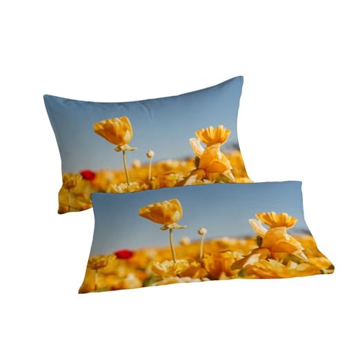 Housse de couette double 200x200cm anti-plis fleurs microfibre lit 3D - 7