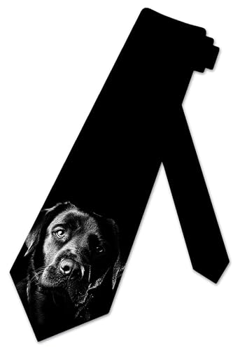 Three Rooker Black Dog Lab Ties Mens Animal Labrador Retriever Neckties