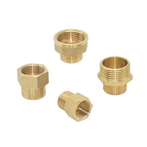 JRXFXEKW Brass Female 1/2 3/4 1 inch Male Threaded Connector Copper Water Pipe Reducing Connector for Home Water Tube Repair Adapter 1Pcs(Rot)