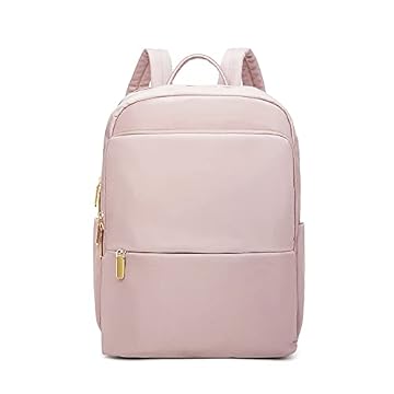 Mochila Feminina de Nylon Impermeável, Compartimento para Notebook de 14 polegadas, Ideal para Comutar, ir à Escola e Uso Casual (rosa)