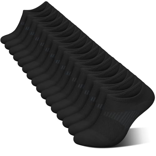 wernies No Show Socks Womens 8 Pairs Ankle Non Slip Low Short Invisible Thin Liner Socks Black 5-8