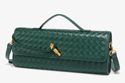 Image of Upbull Trendy Woven Evening Clutch Purses Women Underarm Shoulder Handbag Cute Satchels Crossbody Purse PU Leather Wallet