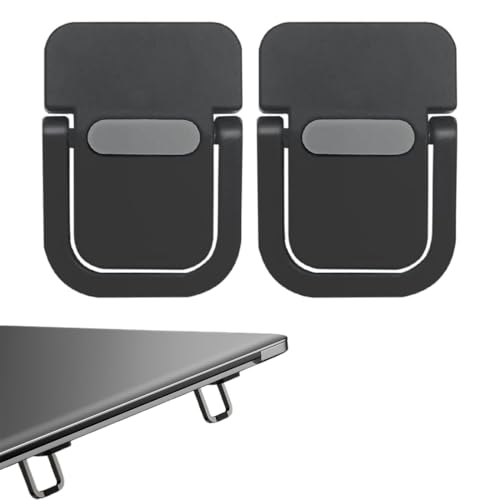 WeddHuis 2 alzatina portatile per tastiera, autoadesiva, per mini laptop, invisibile, per scrivania, piedini pieghevoli per laptop con silicone antiscivolo