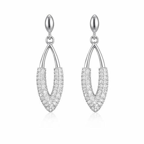 Image of Nilu's Collection Rose Gold Plated American Diamond Drop Earrings for Women And Girls | Anti-Tarnish | Anti-Allergy | Office Wear | Gift For Her