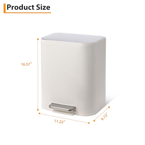 Caneca de basura rectangular de acero inoxidable 12L miniatura 3