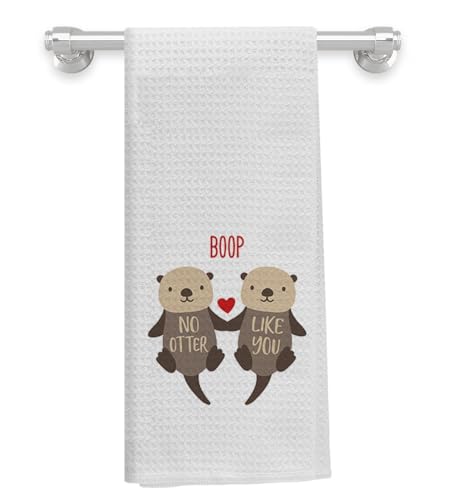 Knibeo No Otter Like You Valentines Kitchen Towels 16x24, Valentines Day Gifts for Her Girlfriend Wife, Love Gifts for Her, Valentines Dish Towels Hand Towels, Valentines Day Kitchen Bathroom Decor