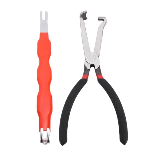 KIMISS Electrical Disconnect Pliers Long Removal Tool for Car Repair Maintenance (Red 70T)