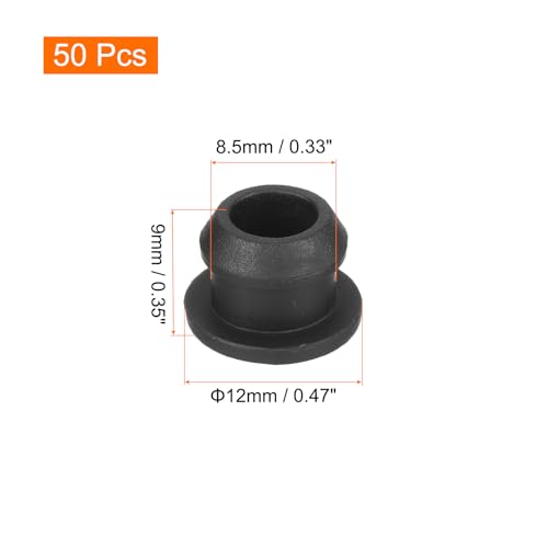 Image of MECCANIXITY Silicone Snap in Locking Hole Plugs,Rubber Panel Seal Cover Flush Type Panel Round for Kitchen Rubber Bulkheads Waterproof Sealing Plugs 8.5mm /0.33 Inch Diameter Black,Pack of 50
