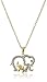 Gold Plated Silver Open Elephant with Baby Pendant Necklace, 18"