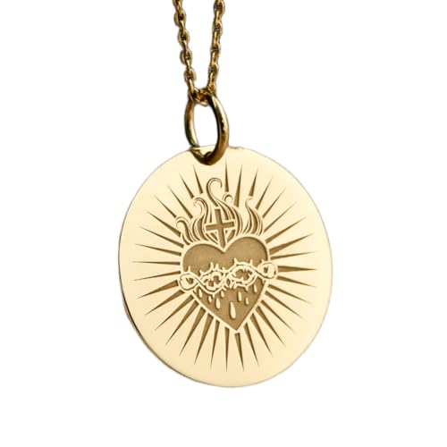 Pendentif Sacré Cœur de Jésus en argent : un cadeau chrétien idéal pour une communion
