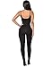 Amilia Womens Spaghetti Strap Bodycon Tank One Piece Jumpsuits Rompers Playsuit Black